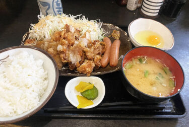 【渋谷・神泉】のんきやのデカ盛りランチ！竜田揚げ定食とご飯おかわりで大満足